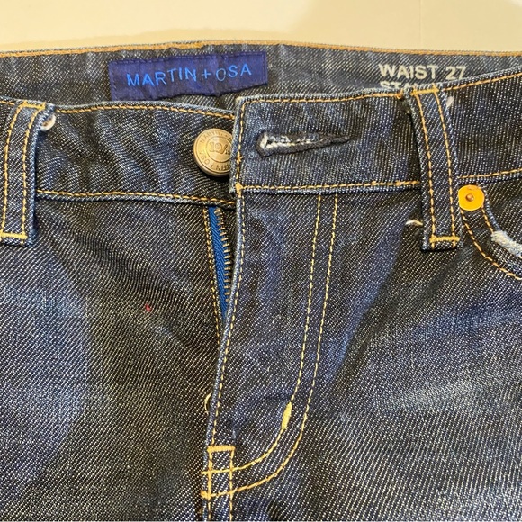 Martin & OSA jeans waist 27”, OSA bootcut, distressed, slight stretch GUC - Picture 7 of 10